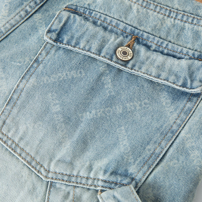 LOGO WIDE DENIM CARGO PANT